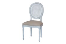 FRENCH  VINTAGE DINING CHAIR WITH CANE BACK - ANTIQUE WHITE