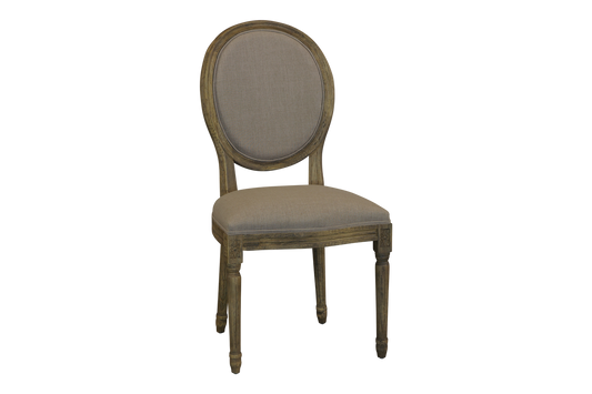 FRENCH  VINTAGE DINING CHAIR WITH UPHOLSTERED BACK - RUSTIC ELM