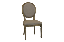 FRENCH  VINTAGE DINING CHAIR WITH UPHOLSTERED BACK - RUSTIC ELM