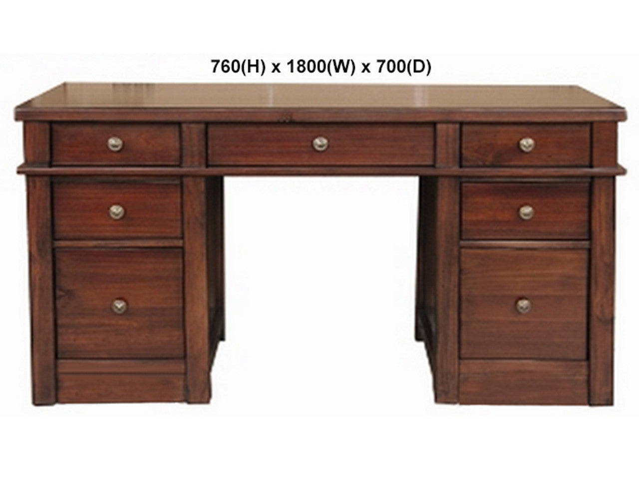 FABULOS (AUSSIE MADE) 7 DRAWER DESK WITH FILING DRAWERS COLLECTION - ASSORTED STAINED COLOURS - STARTING FROM $1599