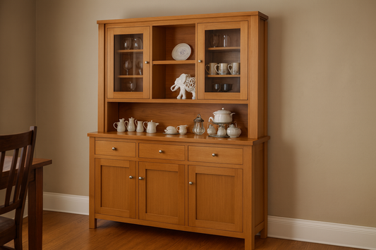 Fairholm (AUSSIE MADE) Buffet And Hutch Collection - Tassie Oak Combination - Assorted Stained Colours