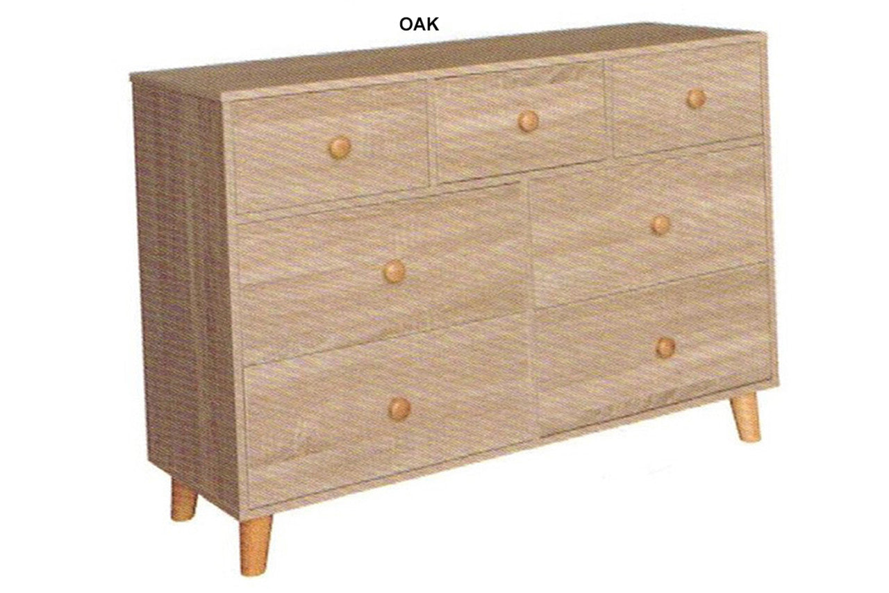 FANTASTICAL / ACACIA 7 DRAWER LOWBOY - 780(H) x 1200(W) - ASSORTED COLOURS