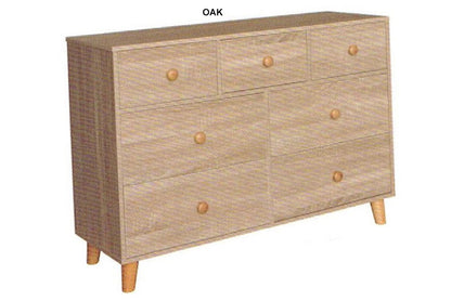 FANTASTICAL / ACACIA 7 DRAWER LOWBOY - 780(H) x 1200(W) - ASSORTED COLOURS