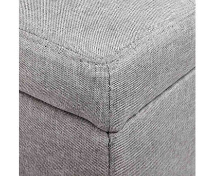 AMARIS FAUX LINEN FABRIC STORAGE OTTOMAN (OTM-L-LINEN-LI2-GY) - 400(H) X 1020(W) - LIGHT GREY