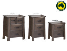 FINLEY (AUSSIE MADE) BEDSIDE TABLE COLLECTION - ASSORTED STAINED COLOURS - STARTING FROM $399