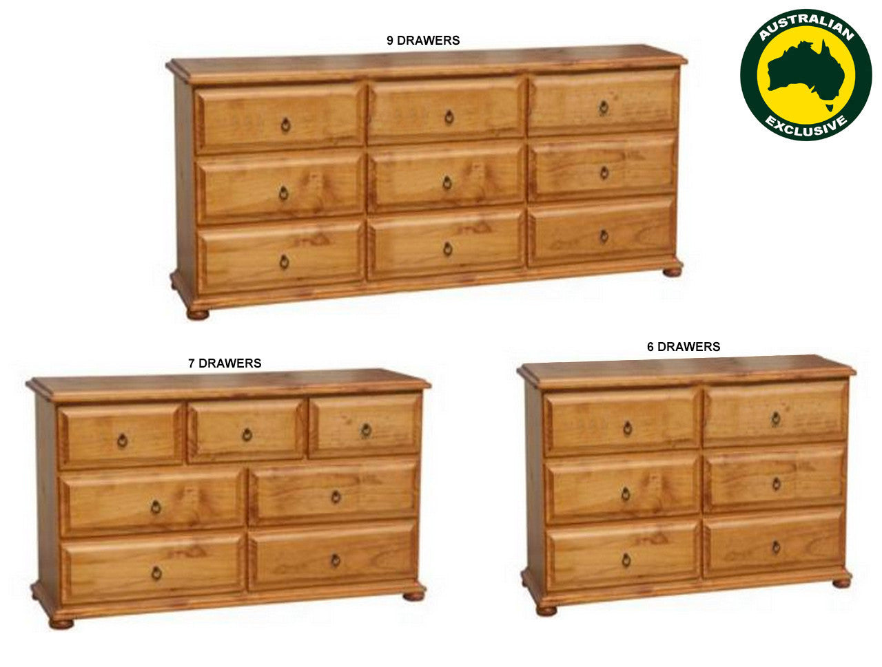 Avondale (AUSSIE MADE) Lowboy Collection - Assorted Stained Colours