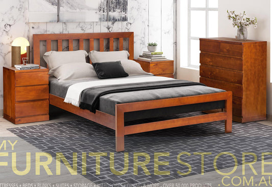 KING FLETCHER (AUSSIE MADE) BED - ASSORTED COLOURS