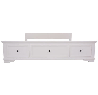 QUEEN CHANELLE BED PANEL BED WITH FOOTEND STORAGE DRAWERS (22-9-5-14-14-1) - WHITE