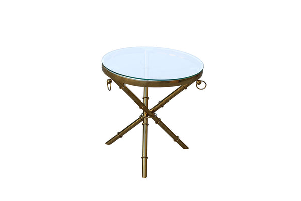 FORUM  ROUND SIDE TABLE - 500(DIAM) - GOLD / CLEAR