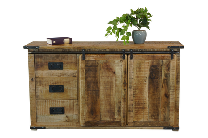 FOUNDRY BUFFET WITH 3 DRAWERS / 2 DOORS - 900(H) X 1600(W) - RUSTIC MANGO