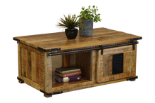 FOUNDRY COFFEE TABLE WITH PLATE - 1100(W) X 600(D) - RUSTIC MANGO