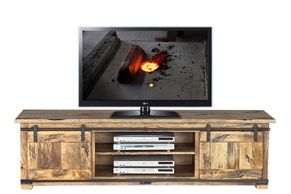 FOUNDRY  ENTERTAINMENT UNIT (WITHOUT PLATE) 2 DOORS - 500(H) X 1800(W) - RUSTIC MANGO