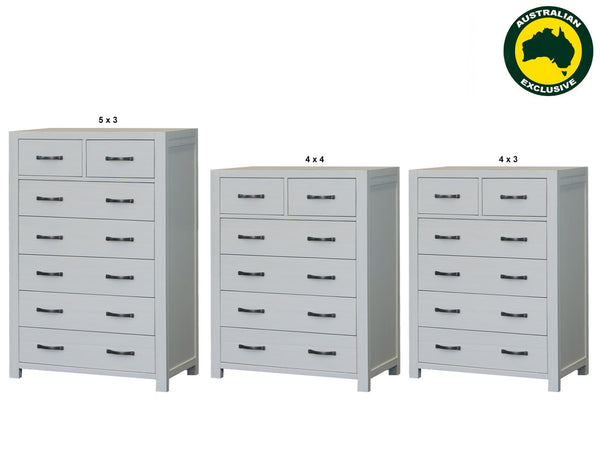 FRENCH COAST (AUSSIE MADE) TALLBOY COLLECTION - ASSORTED PAINTED COLOURS - STARTING FROM $1099