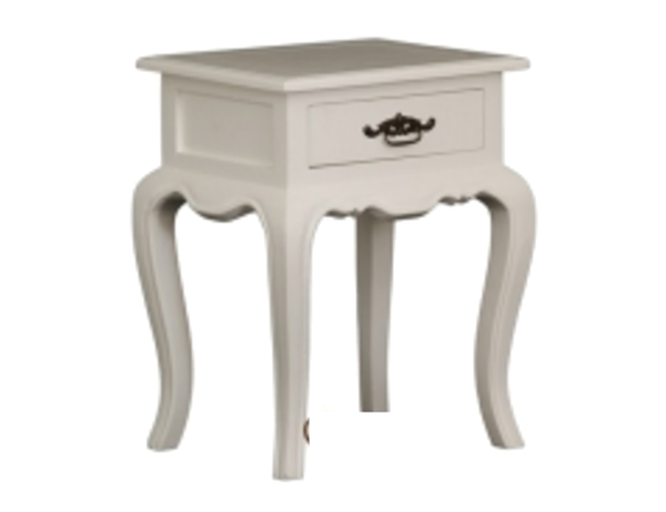 FRENCH PROVINCIAL  LAMP TABLE WITH ONE DRAWER 500(W) - WHITE