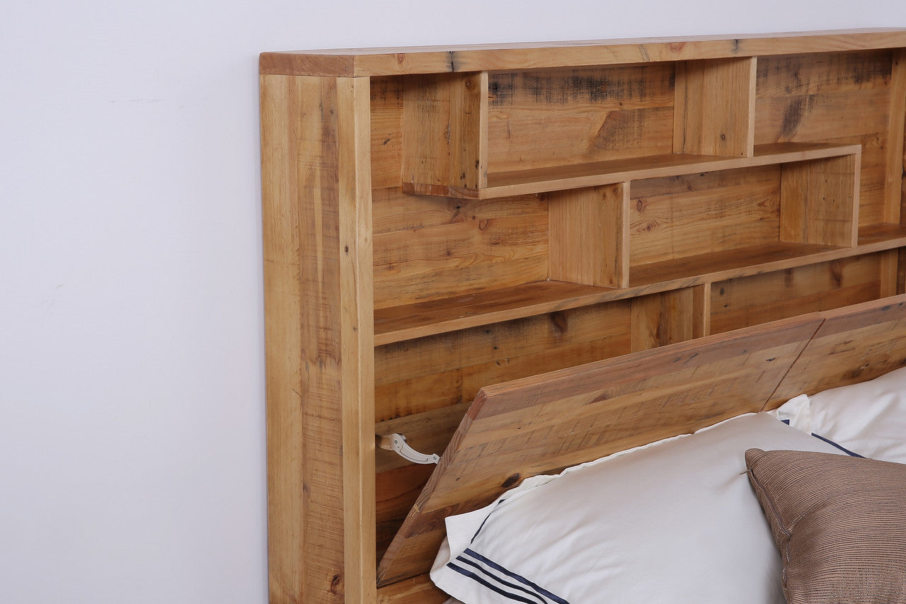 SINGLE ANTARCTICA (AUSSIE MADE) BED FRAME WITH BOOKCASE & 4 UNDER BED STORAGE DRAWERS  - ASSORTED COLOURS
