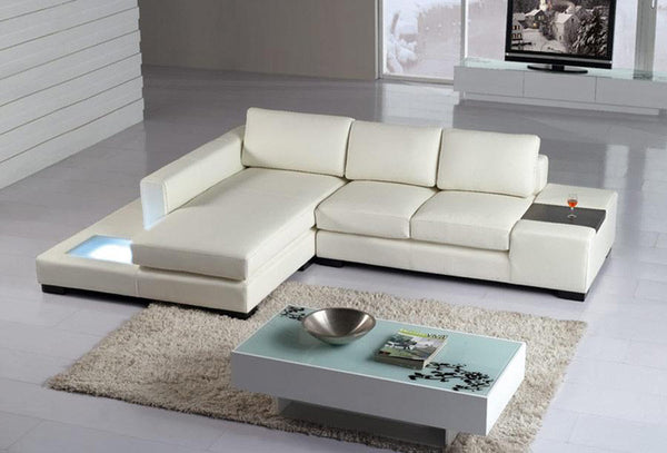 COLUMBIA-II (G1010B) 3 SEATER LEATHER/ETTE COMBINATION CHAISE LOUNGE - ASSORTED COLOURS