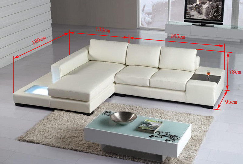 COLUMBIA-II (G1010B) 3 SEATER LEATHER/ETTE COMBINATION CHAISE LOUNGE - ASSORTED COLOURS