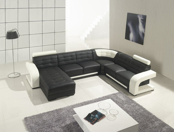 EMMERICH (G1013) LEATHER/ETTE COMBINATION CORNER CHAISE LOUNGE - ASSORTED COLOURS