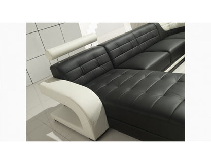 EMMERICH (G1013) LEATHER/ETTE COMBINATION CORNER CHAISE LOUNGE - ASSORTED COLOURS