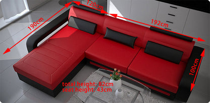 COBAIN (G1019B) 2 SEATER LEATHER/ETTE COMBINATION LOUNGE - ASSORTED COLOURS