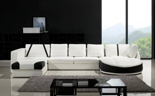 AZURE (G1020)  3 SEATER + 2 SEATER LEATHER/ETTE COMBINATION CHAISE SUITE - ASSORTED COLOURS