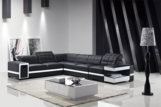 AVIANNA (G1056) 1 SEATER + 2 SEATER + 3 SEATER LEATHER/ETTE COMBINATION CORNER LOUNGE SUITE WITH OTTOMAN - ASSORTED COLOURS