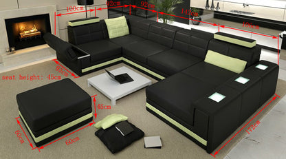 MASSIMO-II (G1064B) 1 SEATER + 2 SEATER LEATHER/ETTE COMBINATION CORNER CHAISE SUITE - ASSORTED COLOURS