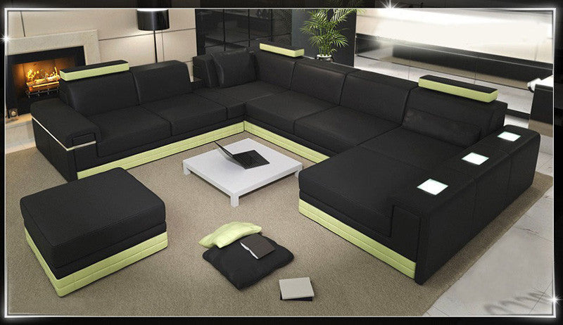 MASSIMO (G1064) 2 SEATER + 3 SEATER LEATHER/ETTE COMBINATION CORNER CHAISE SUITE - ASSORTED COLOURS