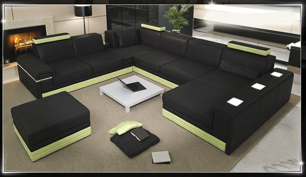 MASSIMO (G1064) 2 SEATER + 3 SEATER LEATHER/ETTE COMBINATION CORNER CHAISE SUITE - ASSORTED COLOURS