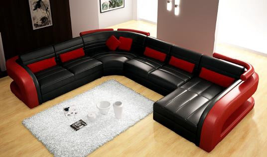 CHARLOTTE (G1071) LEATHER/ETTE COMBINATION CORNER CHAISE SUITE - ASSORTED COLOURS