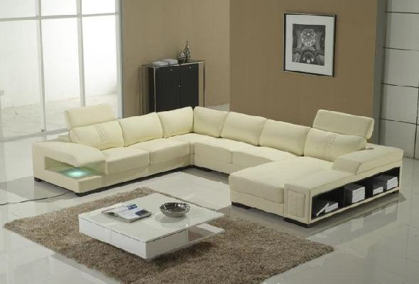 VERIANA (G1076) 3 SEATER + 2 SEATER LEATHER/ETTE COMBINATION CORNER CHAISE LOUNGE SUITE - ASSORTED COLOURS