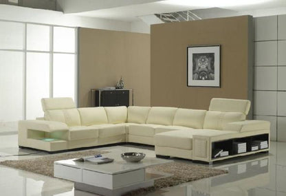 VERIANA (G1076) 3 SEATER + 2 SEATER LEATHER/ETTE COMBINATION CORNER CHAISE LOUNGE SUITE - ASSORTED COLOURS
