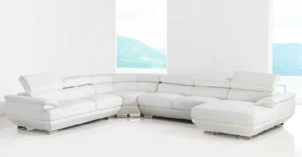 AUSILIA (G1079) 2 SEATER + 2 SEATER LEATHER/ETTE COMBINATION CORNER CHAISE LOUNGE SUITE - ASSORTED COLOURS