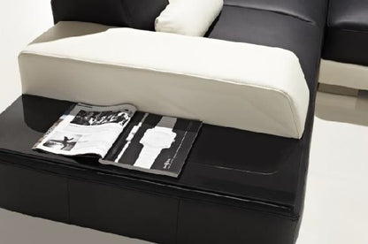 GIOVANNA (G1086) 3 SEATER + 2 SEATER + CHAISE + COFFEE TABLE - LEATHER/ETTE COMBINATION CHAISE SUITE - ASSORTED COLOURS