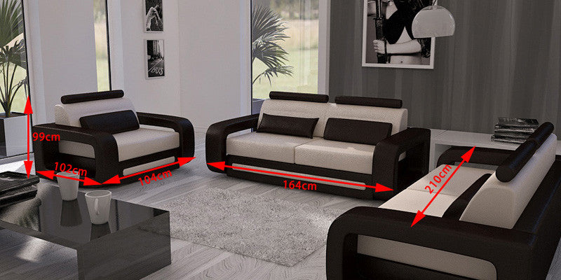 PREMIER ADRIAN (G5004) 1 SEATER + 2 SEATER + 3 SEATER  LEATHER/ETTE COMBINATION LOUNGE SUITE - ASSORTED COLOURS