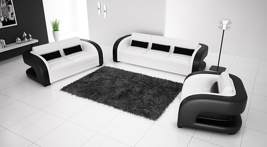 KHIERA (G5007) 1 SEATER + 2 SEATER + 3 SEATER LEATHER/ETTE COMBINATION LOUNGE SUITE - ASSORTED COLOURS