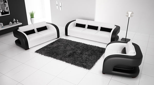 KHIERA (G5007) 1 SEATER + 2 SEATER + 3 SEATER LEATHER/ETTE COMBINATION LOUNGE SUITE - ASSORTED COLOURS