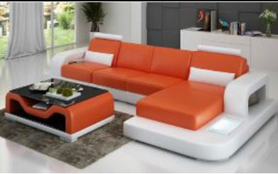 HOWELL (G8007C) CHAISE SUITE + COFFEE TABLE - CHOICE OF LEATHER AND ASSORTED COLOURS AVAILABLE
