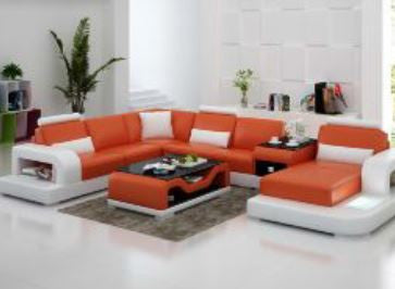 UPTONASI (G8007) CHAISE  LOUNGE SUITE + COFFEE TABLE + SMALL TABLE - CHOICE OF LEATHER AND ASSORTED COLOURS AVAILABLE