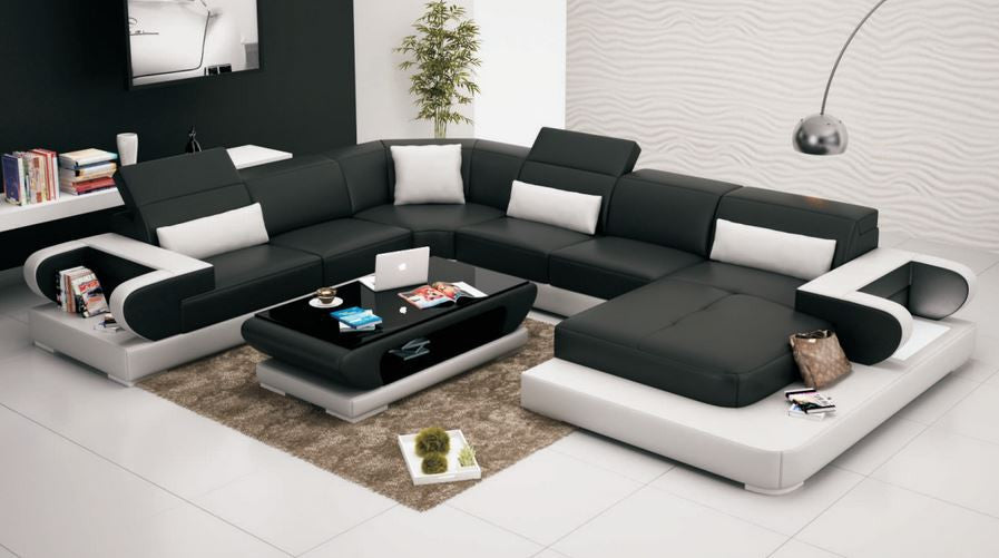 GENISTRA LEATHERETTE  CHAISE LOUNGE ( MODEL-G8002) - CHOICE OF LEATHER AND ASSORTED COLOURS AVAILABLE (COFFEE TABLE EXCLUDED)