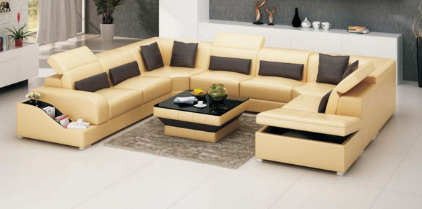 WINNERS (MODEL-G8008)  LEATHERETTE  CHAISE LOUNGE SUITE WITH COFFEE TABLE - CHOICE OF LEATHER AND ASSORTED COLOURS AVAILABLE