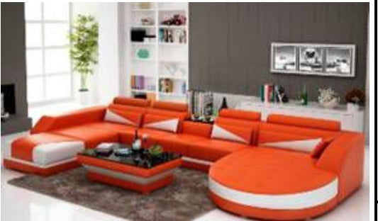 YORO (G8018)  DOUBLE CHAISE LOUNGE + COFFEE TABLE  - CHOICE OF LEATHER AND ASSORTED COLOURS AVAILABLE