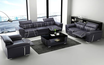 ODESSA 3R + 2R + 1R  LOUNGE SUITE( MODEL-G8048D) IN TOP GRAIN LEATHER + PVC - ASSORTED COLOURS