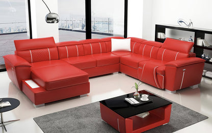 ODESSA 3R + 1R CHAISE LOUNGE SUITE( MODEL-G8048C) IN TOP GRAIN + PVC - ASSORTED COLOURS