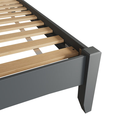 KING SINGLE EMMETT BED (GA-30-G) - 1100(H) x 2040(W) x 1030(D) - GREY / LIGHT OAK (2 TONE)