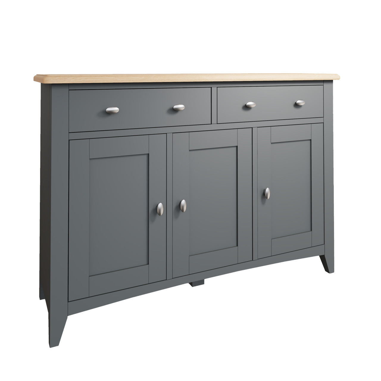 EMMETT (GA-3DS-G) 3 DOOR / 2 DRAWER BUFFET / SIDEBOARD - 850(H) x 1300(W) x 400(D) - GREY / LIGHT OAK (2 TONE)