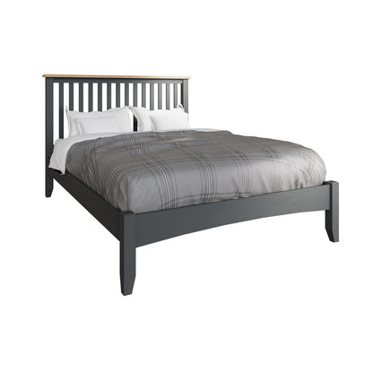 QUEEN EMMETT BED (GA-50-G) - 1100(H) x 2140(W) x 1660(D) - GREY / LIGHT OAK (2 TONE)