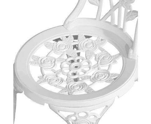 ANTHEA OUTDOOR 3 PIECE ALUMINIUM BISTRO SETTING - WHITE