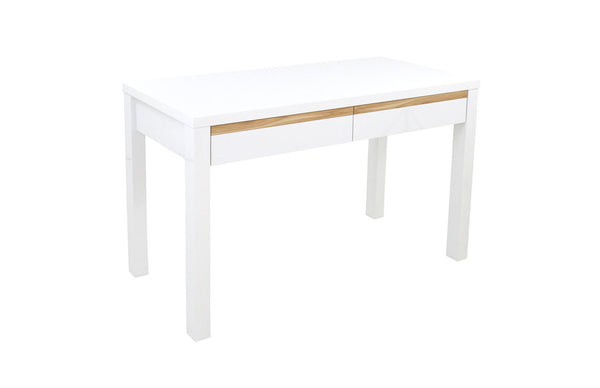 GEORGIA 2 DRAWER WORK  DESK - GLOSS WHITE / CYPRESS