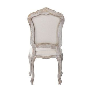 BICHIR (SET OF 2) DINING CHAIR -  FABRIC BEIGE / WHITE WASHED